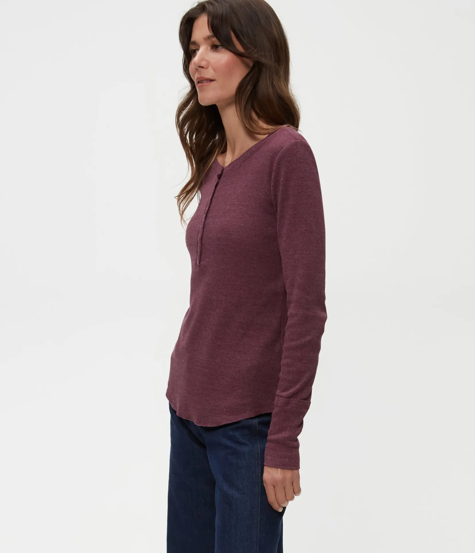 regan_thermal_henley_tee_31.webp Michael Stars Regan Thermal Henley Tee- T-Shirts | Loungewear