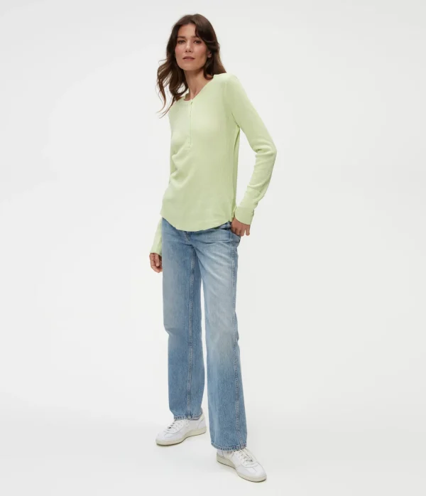 Michael Stars Regan Thermal Henley Tee- T-Shirts | Loungewear