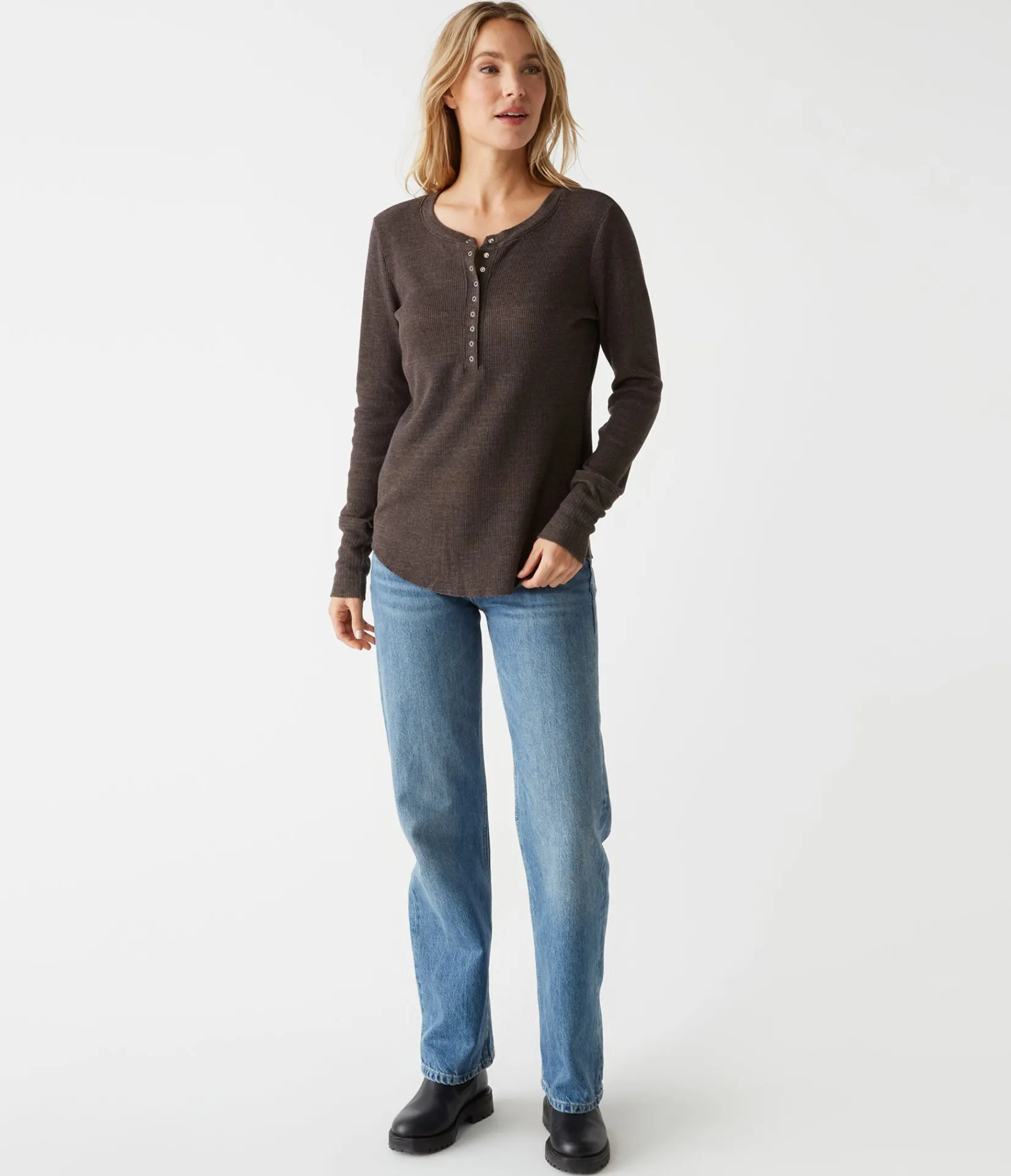 regan_thermal_henley_tee_42.webp Michael Stars Regan Thermal Henley Tee- T-Shirts | Loungewear