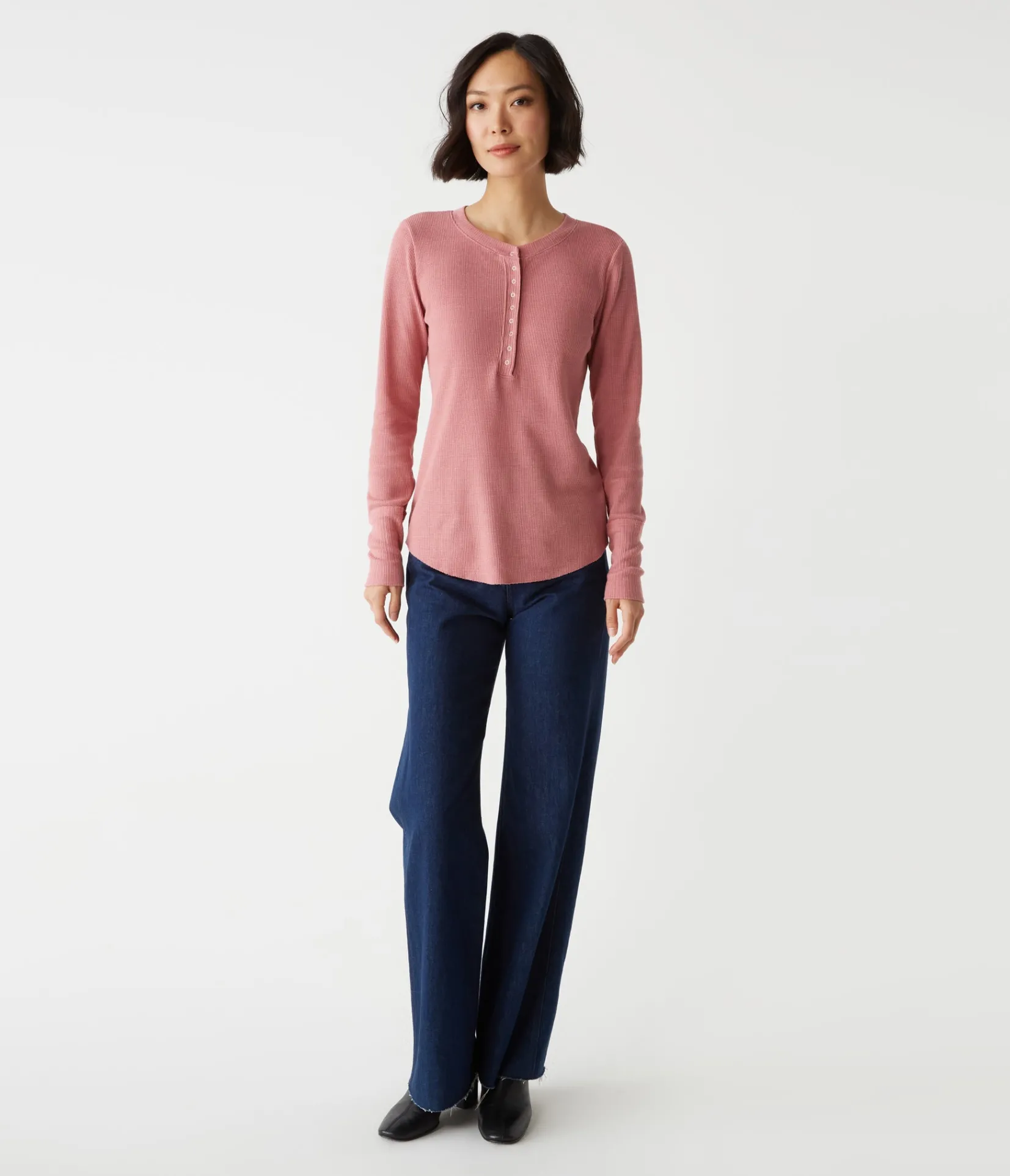 regan_thermal_henley_tee_46.webp Michael Stars Regan Thermal Henley Tee- T-Shirts | Loungewear