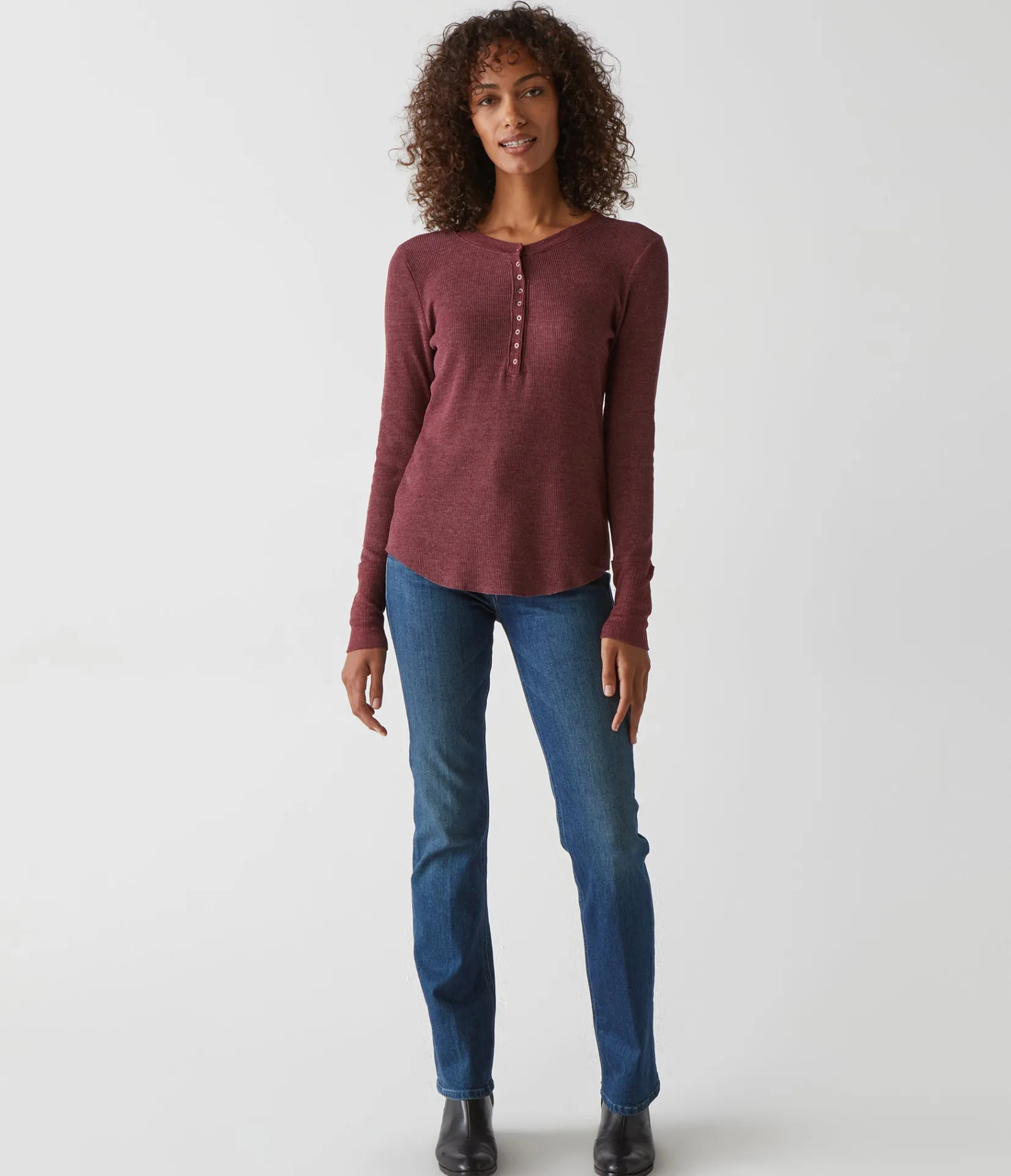 regan_thermal_henley_tee_54.webp Michael Stars Regan Thermal Henley Tee- T-Shirts | Loungewear
