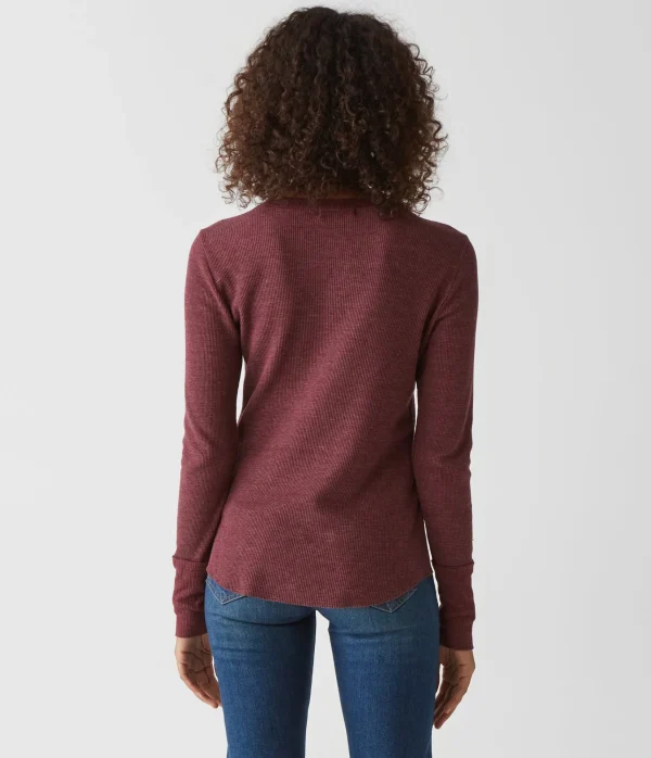 Michael Stars Regan Thermal Henley Tee- T-Shirts | Loungewear