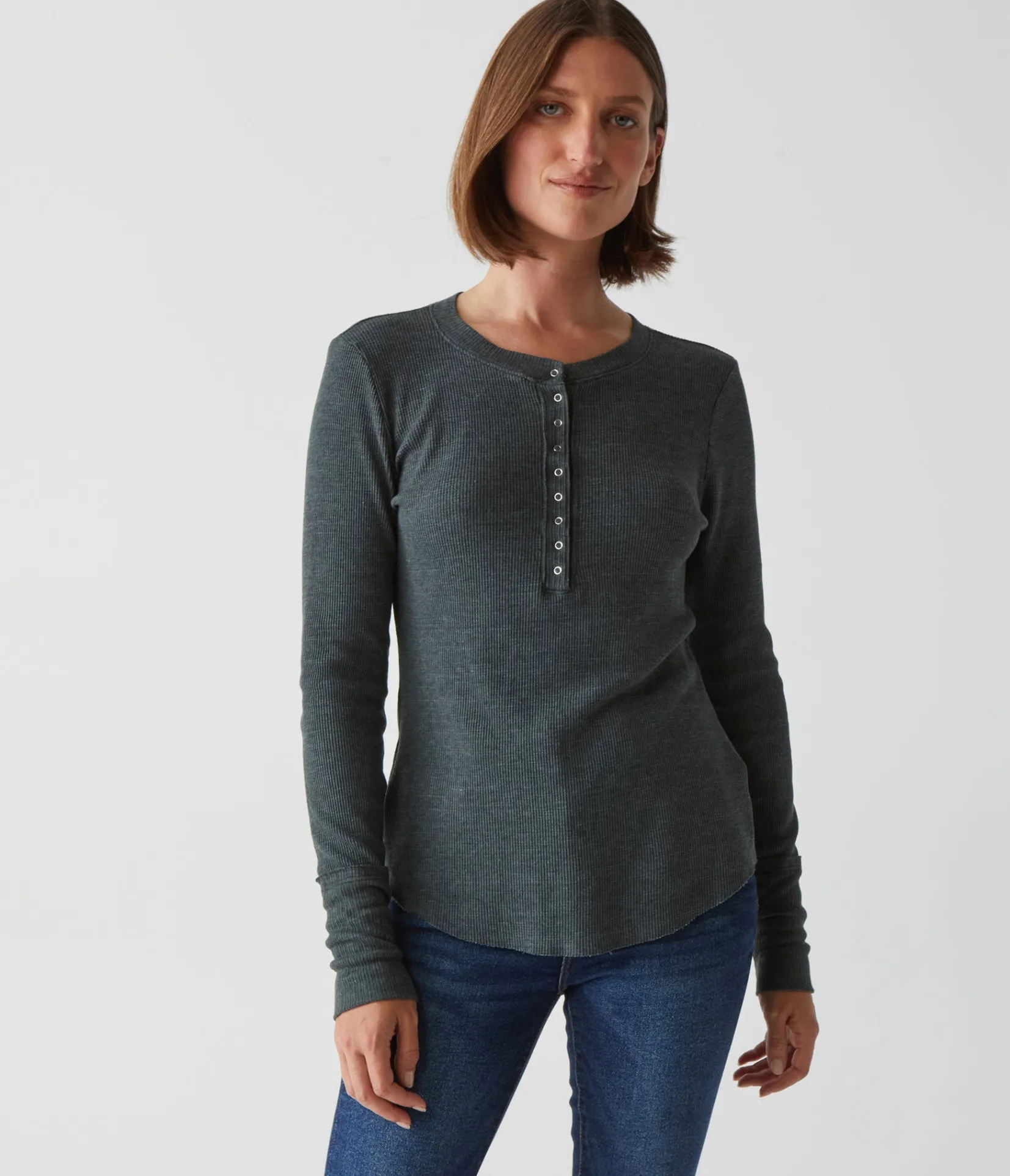 regan_thermal_henley_tee_57.webp Michael Stars Regan Thermal Henley Tee- T-Shirts | Loungewear