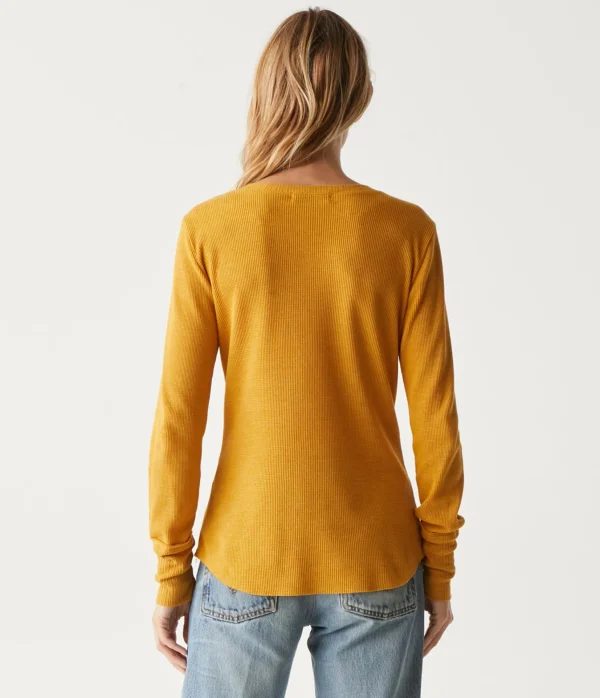 Michael Stars Regan Thermal Henley Tee- T-Shirts | Loungewear