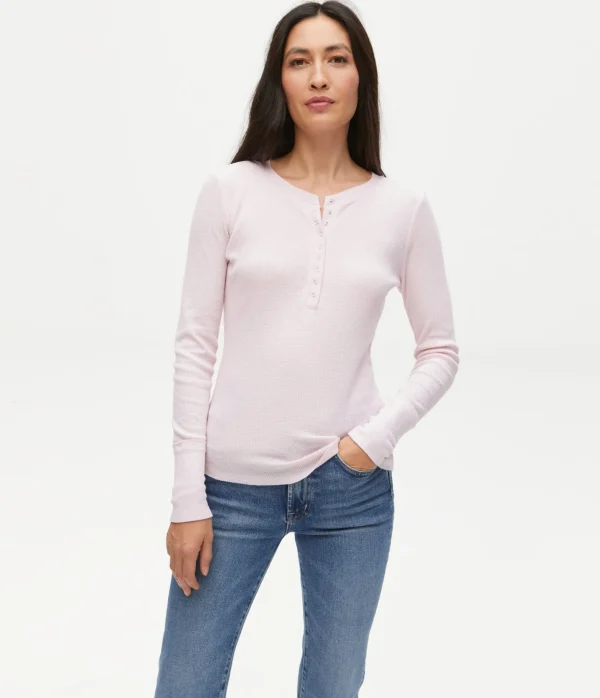 Michael Stars Regan Thermal Henley Tee- T-Shirts | Loungewear