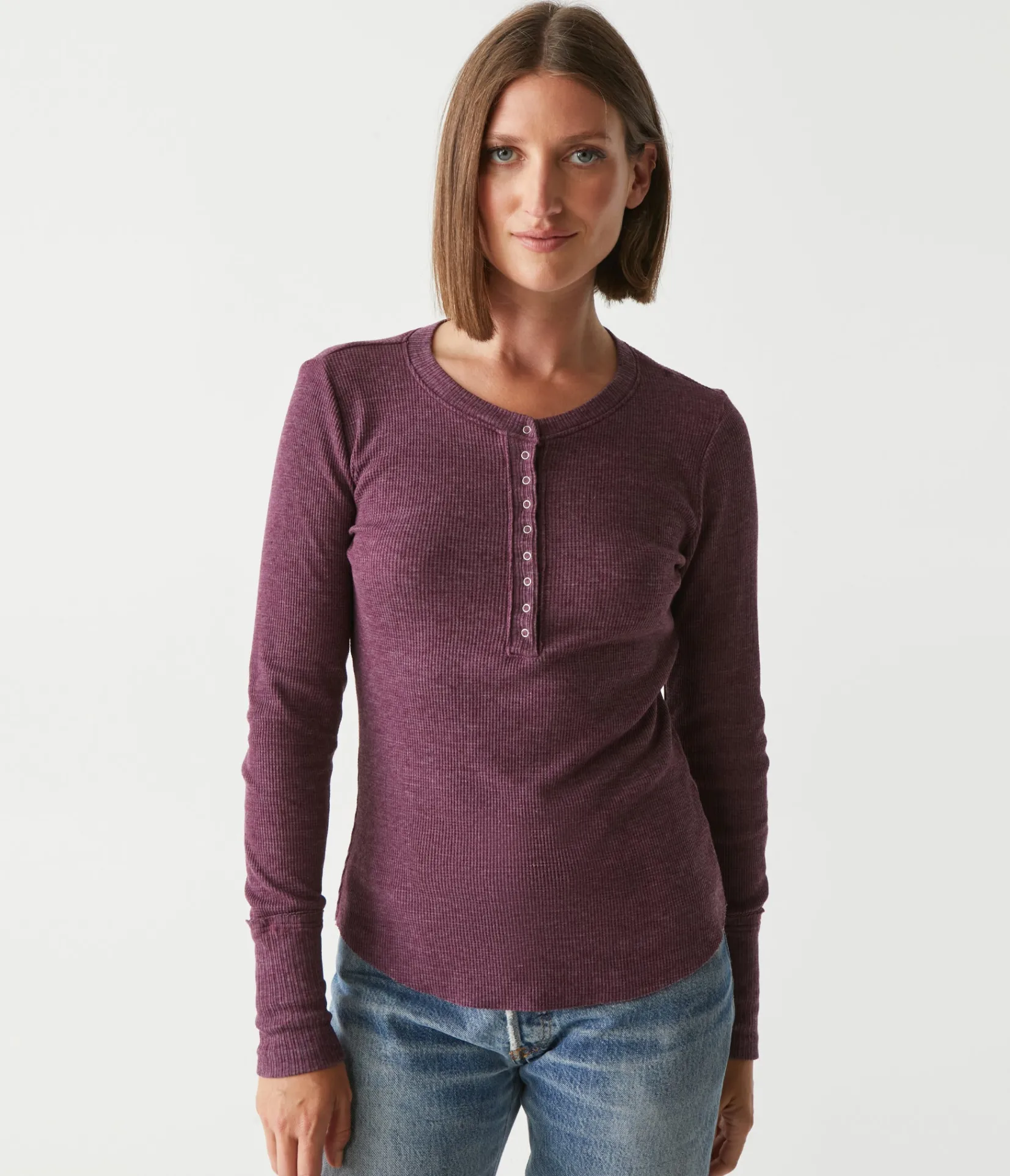 regan_thermal_henley_tee_69.webp Michael Stars Regan Thermal Henley Tee- T-Shirts | Loungewear