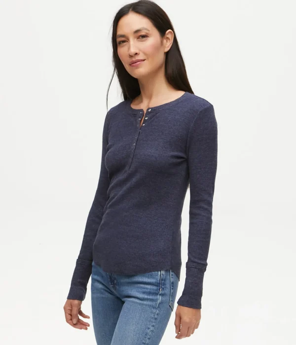 Michael Stars Regan Thermal Henley Tee- T-Shirts | Loungewear
