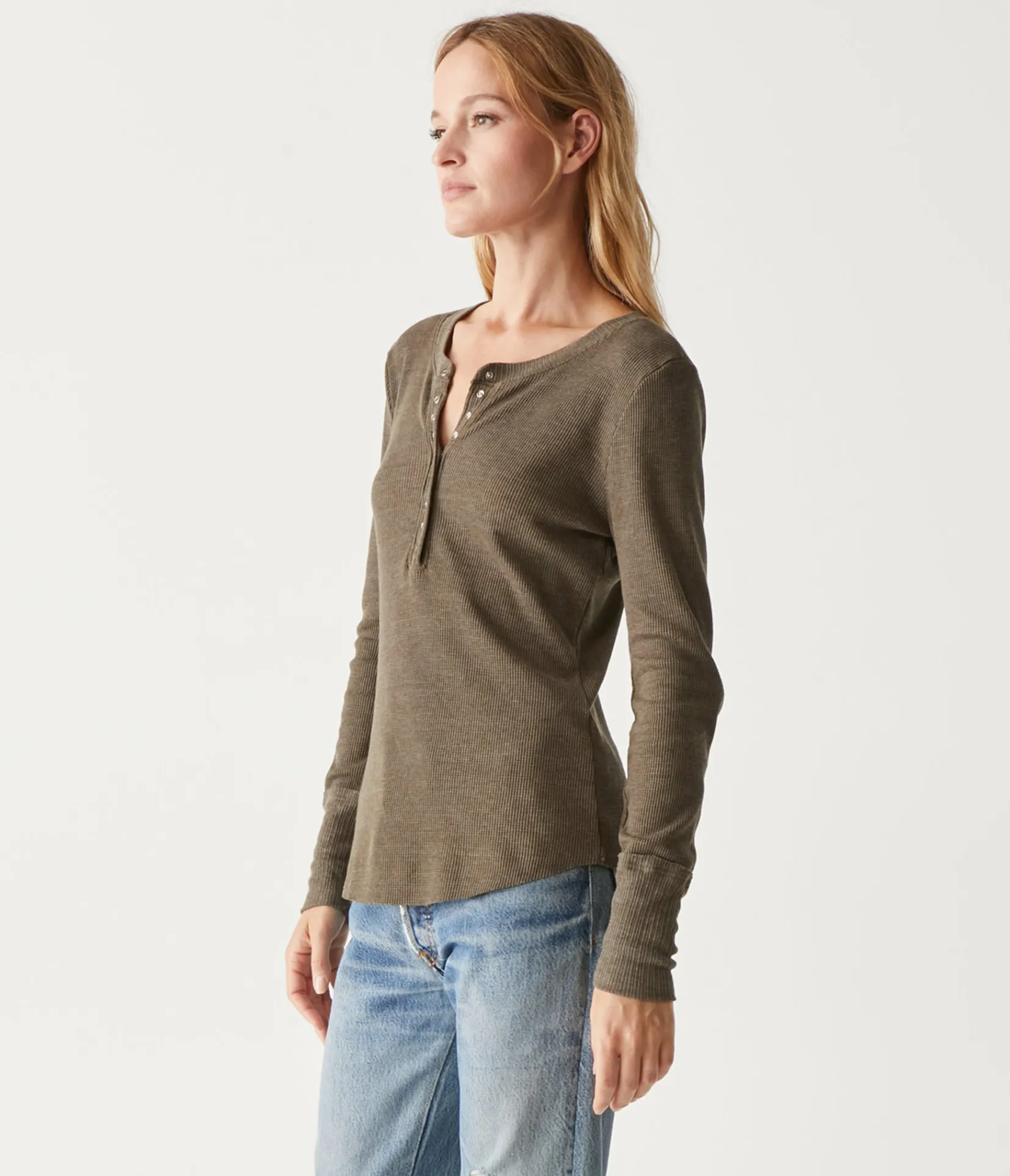 regan_thermal_henley_tee_78.webp Michael Stars Regan Thermal Henley Tee- T-Shirts | Loungewear