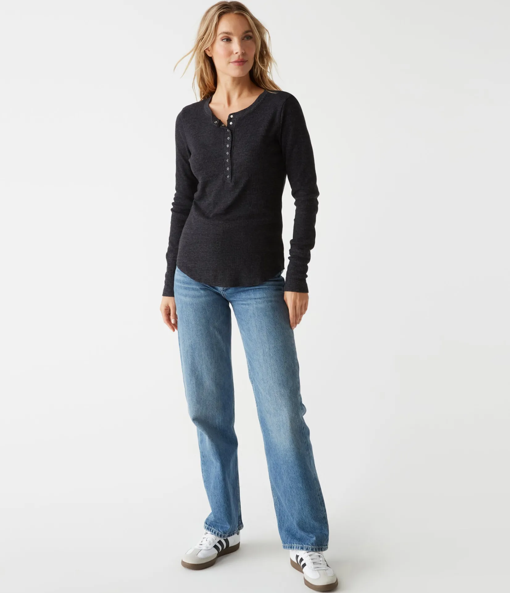 regan_thermal_henley_tee_9.webp Michael Stars Regan Thermal Henley Tee- T-Shirts | Loungewear
