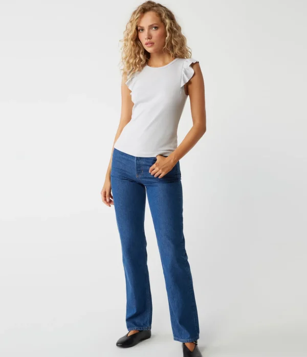Michael Stars Rina Flutter Sleeve Top- T-Shirts | Tank Tops