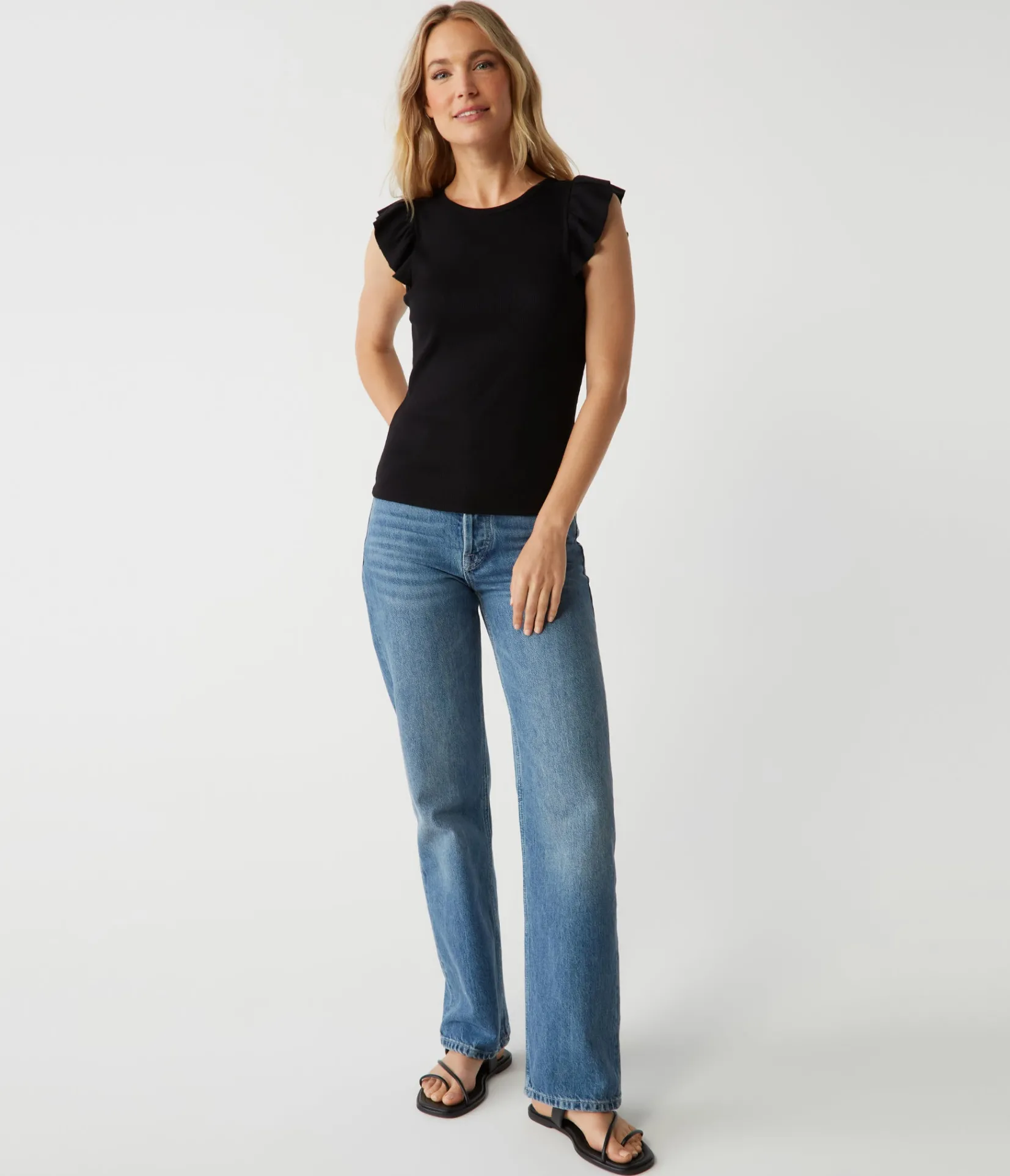 rina_flutter_sleeve_top_17.webp Michael Stars Rina Flutter Sleeve Top- T-Shirts | Tank Tops