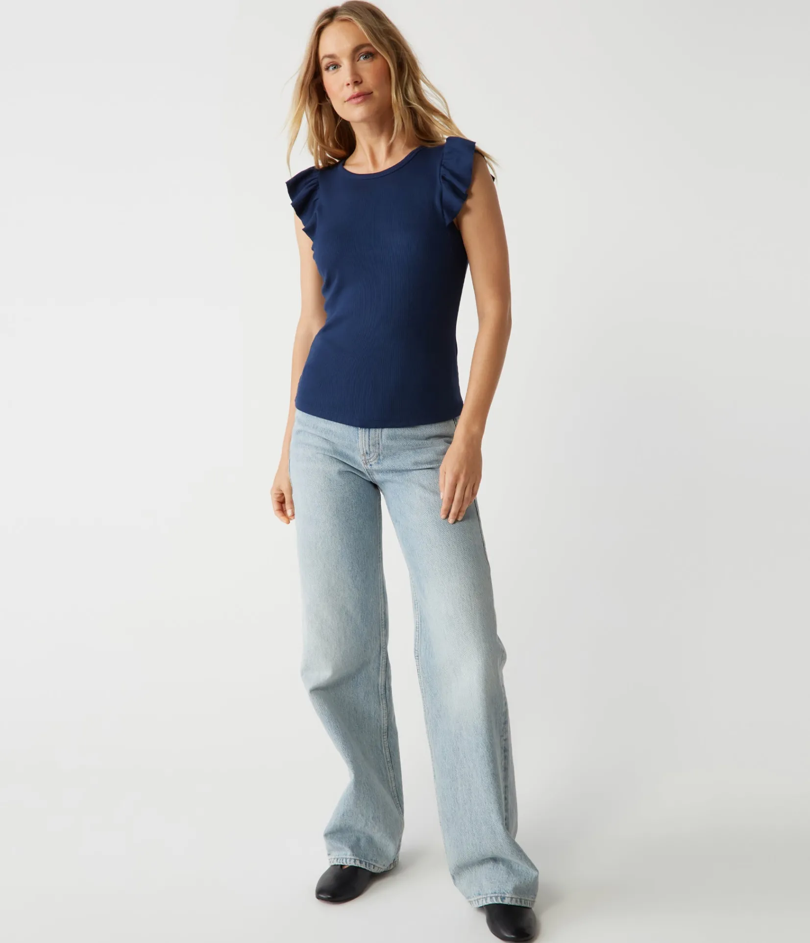 rina_flutter_sleeve_top_9.webp Michael Stars Rina Flutter Sleeve Top- T-Shirts | Tank Tops