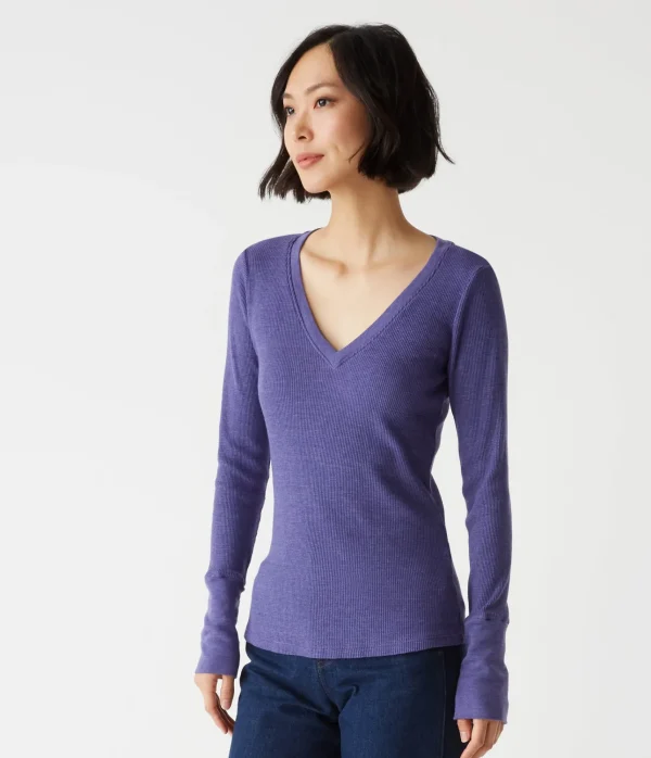 Michael Stars Romeo Thermal V-Neck Tee- T-Shirts | Loungewear