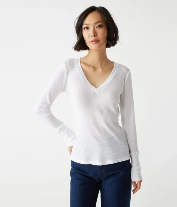 Michael Stars Romeo Thermal V-Neck Tee- T-Shirts | Loungewear