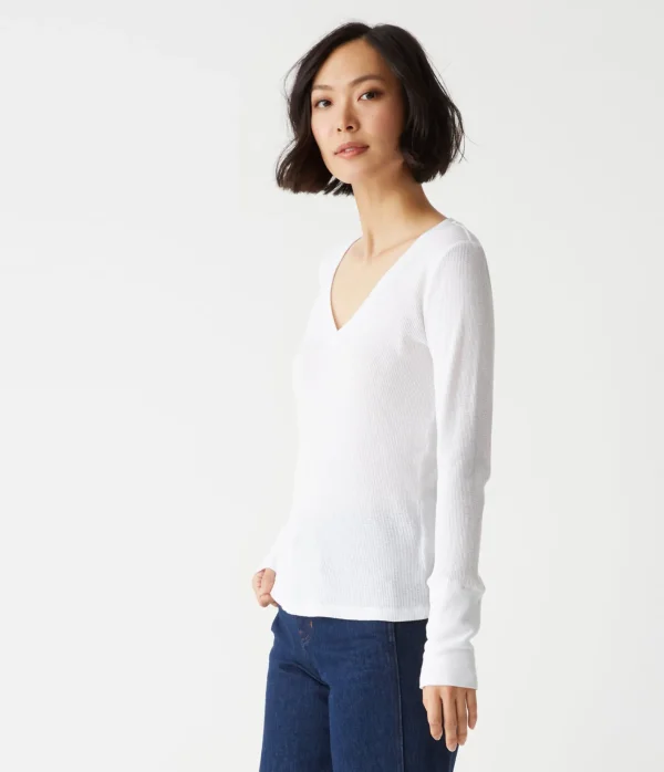 Michael Stars Romeo Thermal V-Neck Tee- T-Shirts | Loungewear