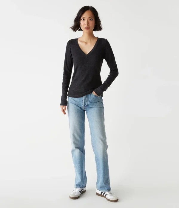 Michael Stars Romeo Thermal V-Neck Tee- T-Shirts | Loungewear