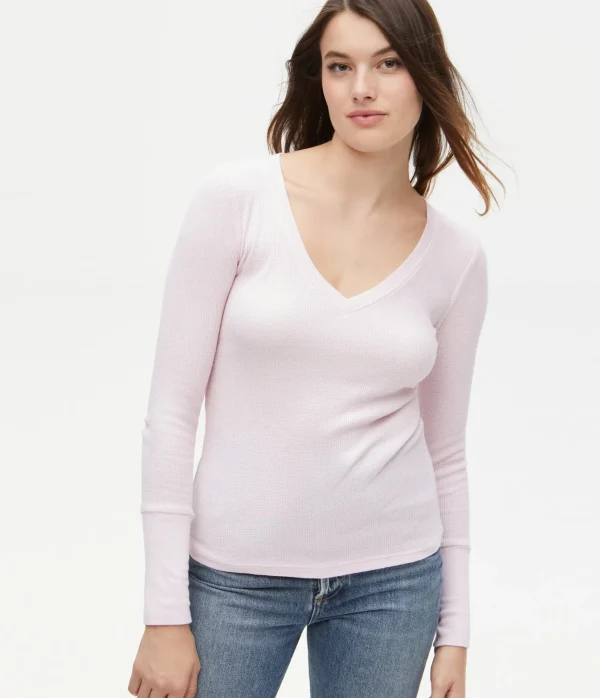 Michael Stars Romeo Thermal V-Neck Tee- T-Shirts | Loungewear