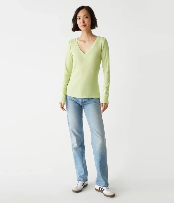 Michael Stars Romeo Thermal V-Neck Tee- T-Shirts | Loungewear