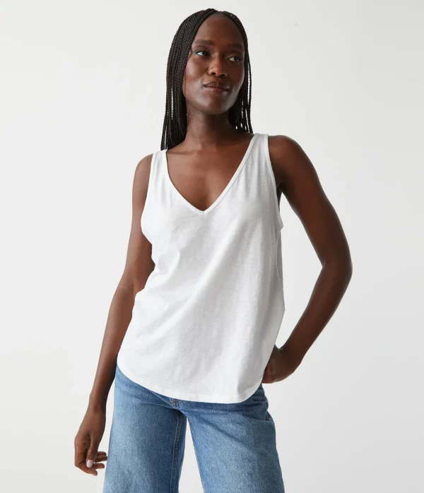 Michael Stars Scarlett V-Neck Tank- Tank Tops | Supima Cotton T-Shirts