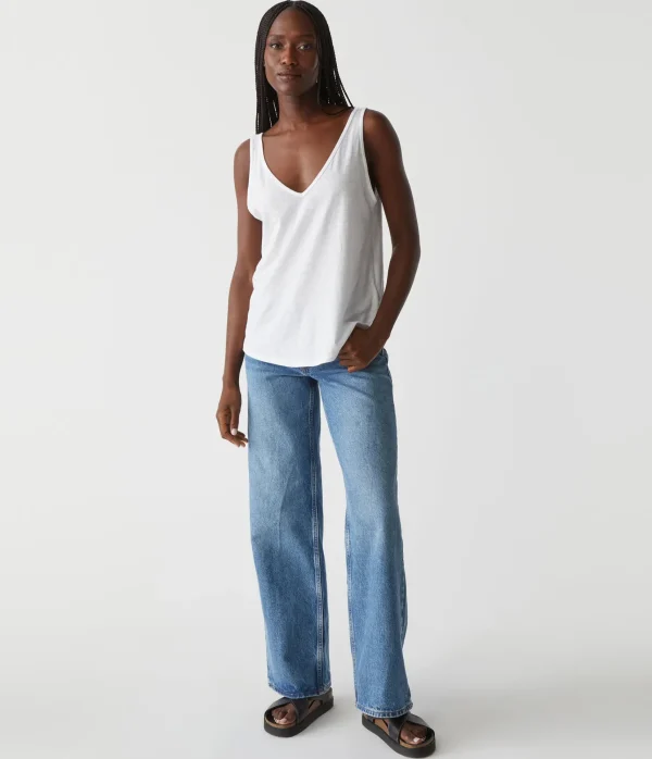 Michael Stars Scarlett V-Neck Tank- Tank Tops | Supima Cotton T-Shirts