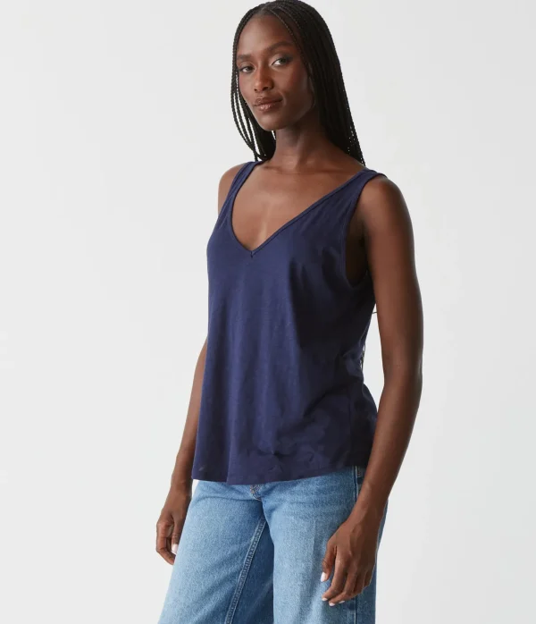 Michael Stars Scarlett V-Neck Tank- Tank Tops | Supima Cotton T-Shirts