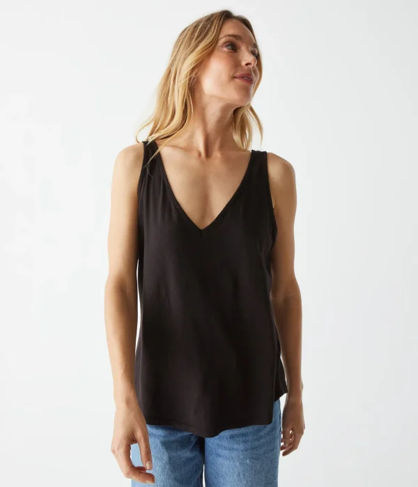Michael Stars Scarlett V-Neck Tank- Tank Tops | Supima Cotton T-Shirts