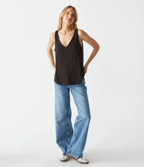 Michael Stars Scarlett V-Neck Tank- Tank Tops | Supima Cotton T-Shirts