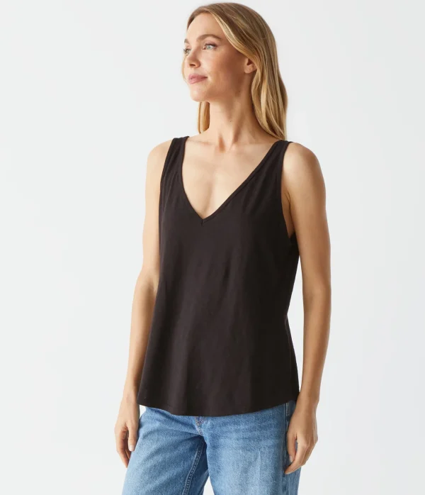 Michael Stars Scarlett V-Neck Tank- Tank Tops | Supima Cotton T-Shirts