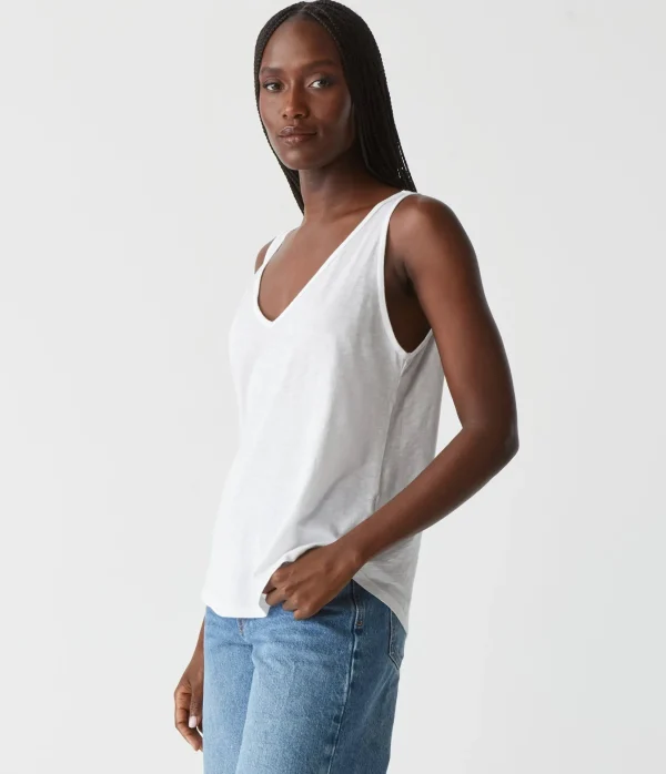Michael Stars Scarlett V-Neck Tank- Tank Tops | Supima Cotton T-Shirts