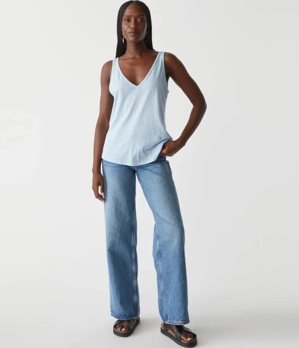 Michael Stars Scarlett V-Neck Tank- Tank Tops | Supima Cotton T-Shirts