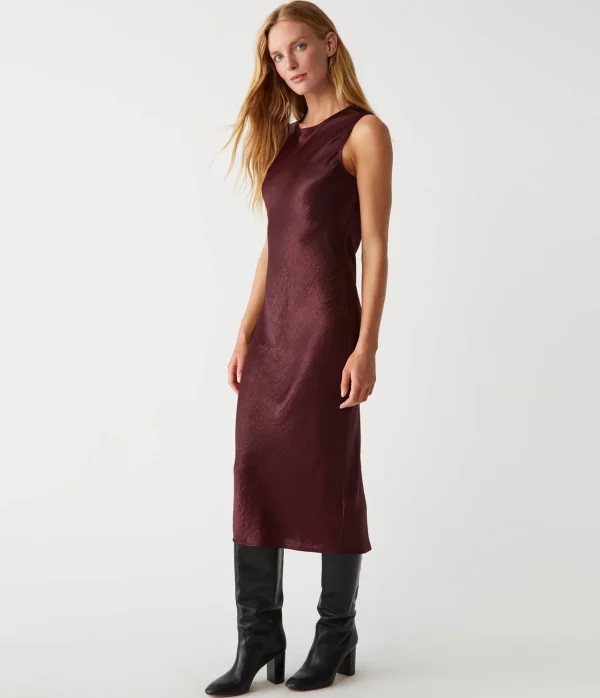 Michael Stars Seema Hammered Satin Midi Dress- Dresses | Midi Dresses