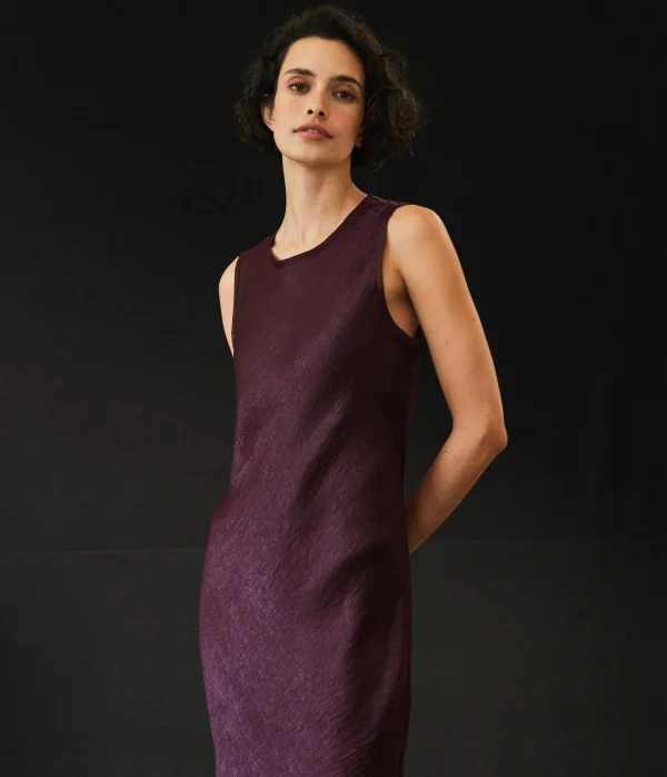 Michael Stars Seema Hammered Satin Midi Dress- Dresses | Midi Dresses