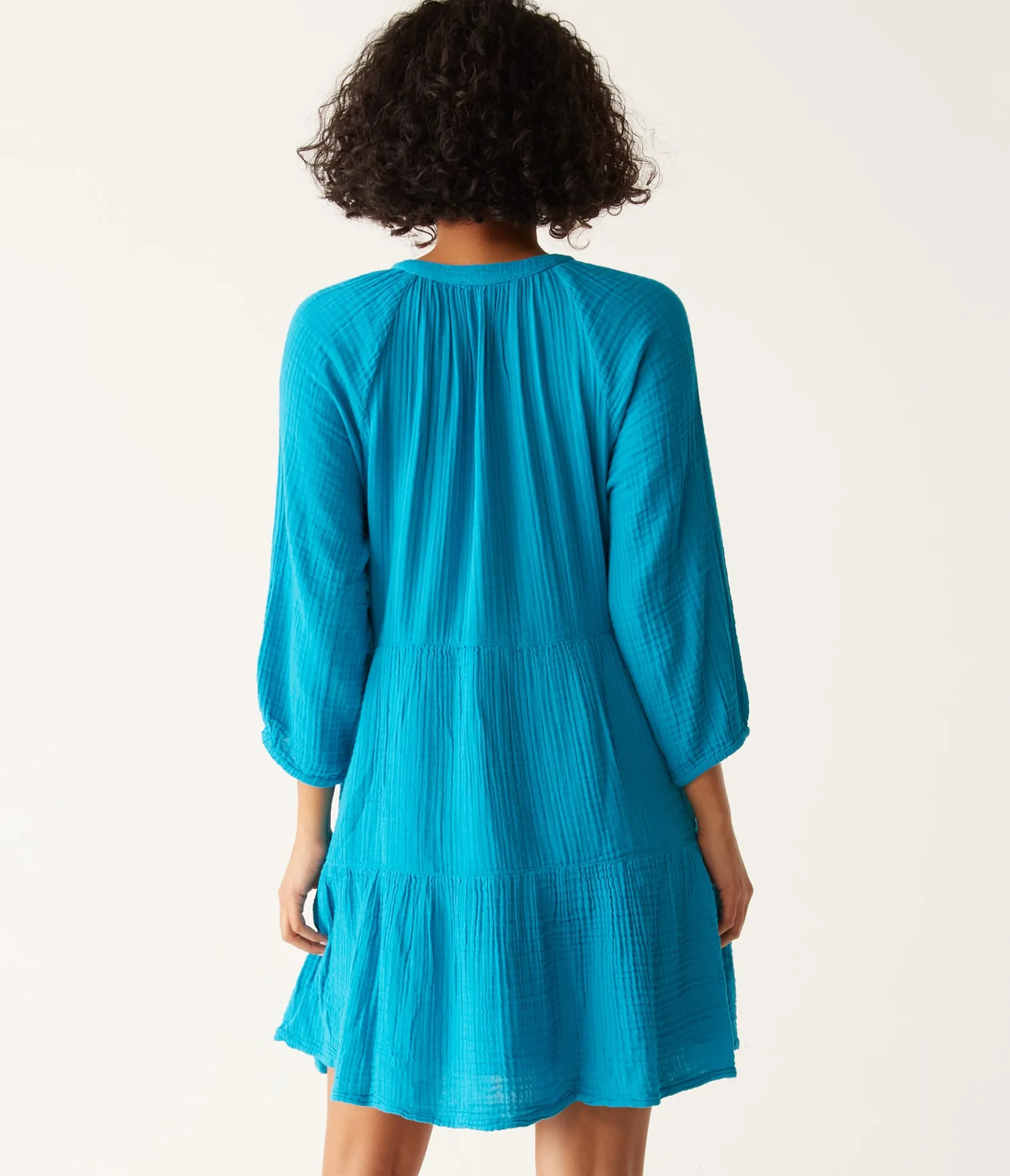 sonia_tiered_gauze_dress_11.webp Michael Stars Sonia Tiered Gauze Dress- Dresses | Knee Length Dresses