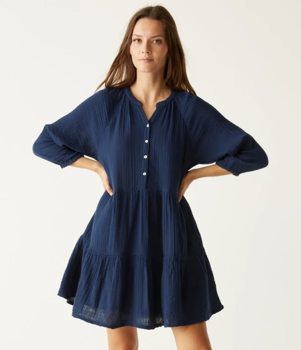 Michael Stars Sonia Tiered Gauze Dress- Dresses | Knee Length Dresses