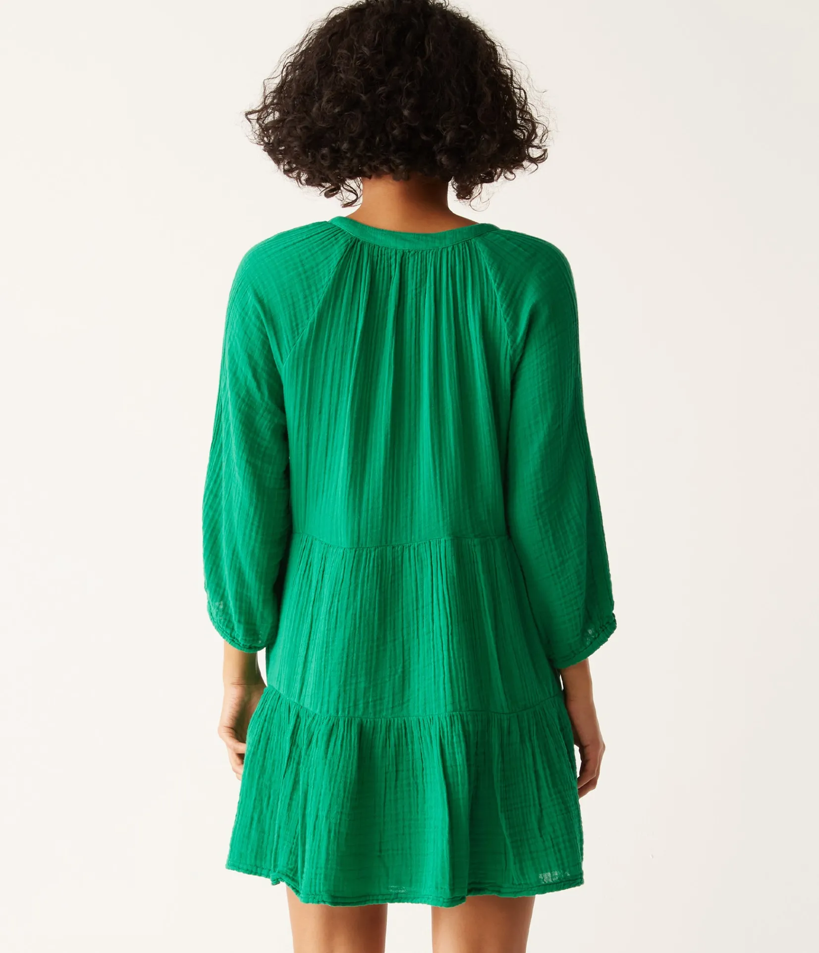 sonia_tiered_gauze_dress_19.webp Michael Stars Sonia Tiered Gauze Dress- Dresses | Knee Length Dresses
