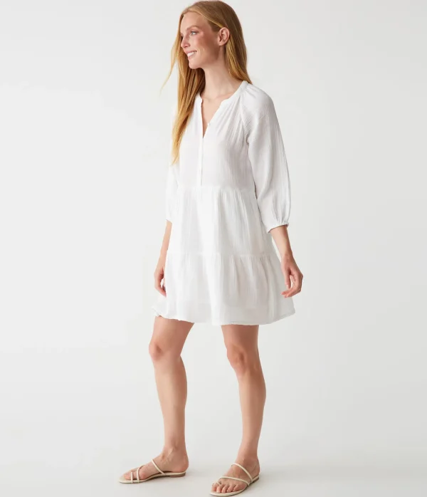 Michael Stars Sonia Tiered Gauze Dress- Dresses | Knee Length Dresses