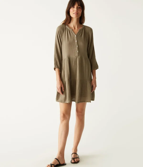 Michael Stars Sonia Tiered Gauze Dress- Dresses | Knee Length Dresses