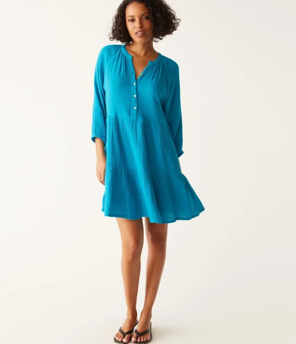 Michael Stars Sonia Tiered Gauze Dress- Dresses | Knee Length Dresses