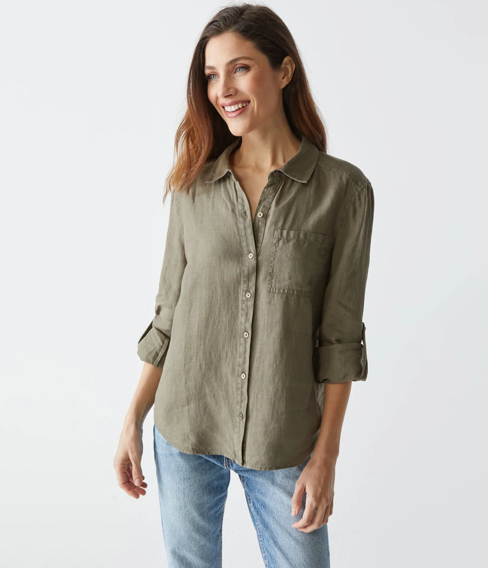 spencer_linen_button_down_top_20.webp Michael Stars Spencer Linen Button Down Top- Tops, Blouses & Shirts