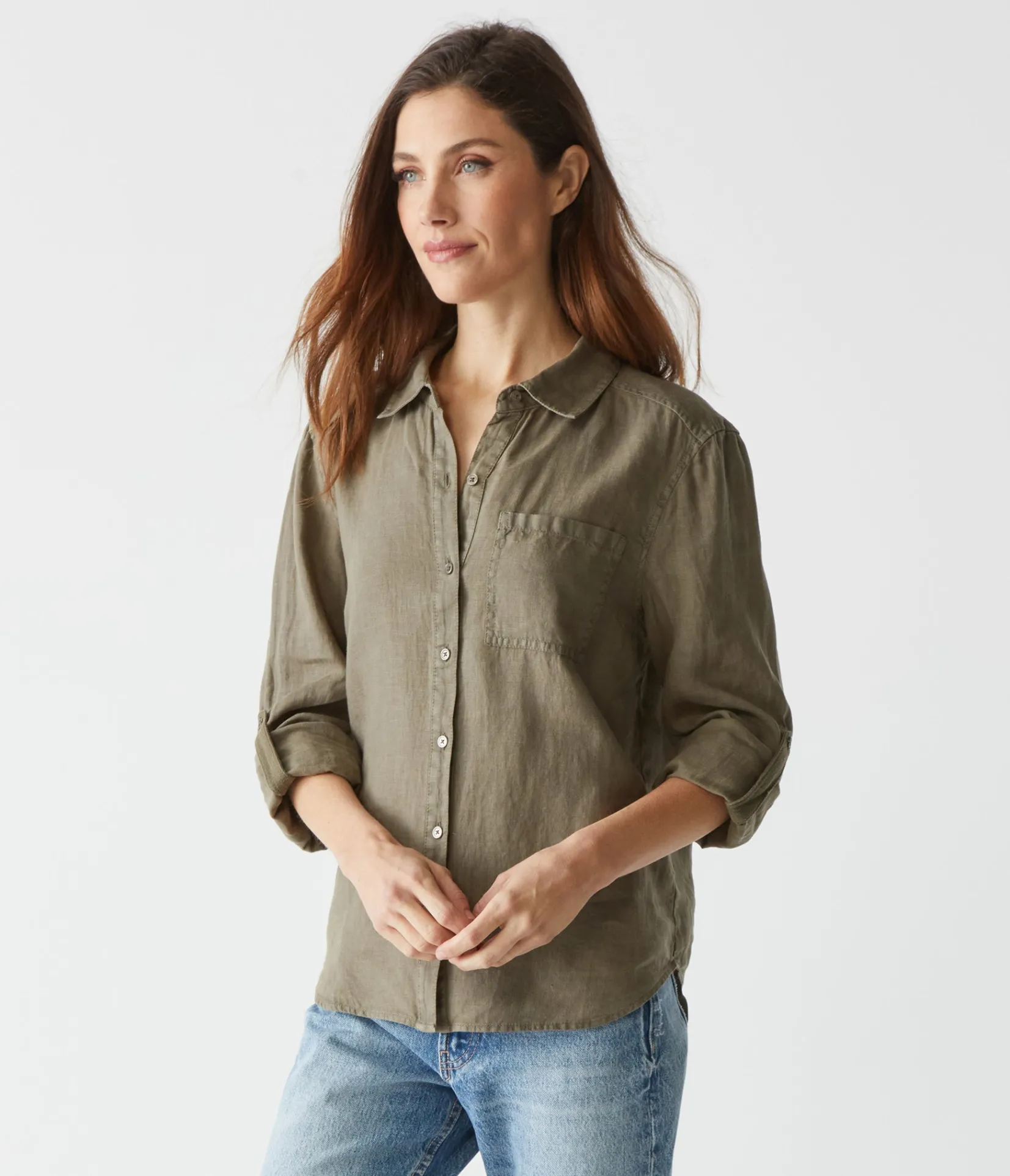 spencer_linen_button_down_top_22.webp Michael Stars Spencer Linen Button Down Top- Tops, Blouses & Shirts