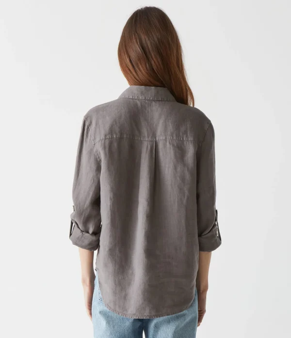 Michael Stars Spencer Linen Button Down Top- Tops, Blouses & Shirts