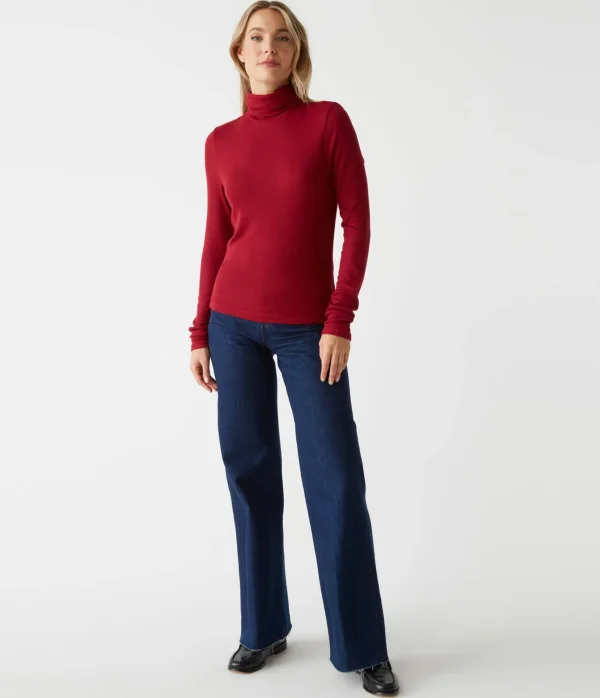 Michael Stars Tara Crop Turtleneck- T-Shirts