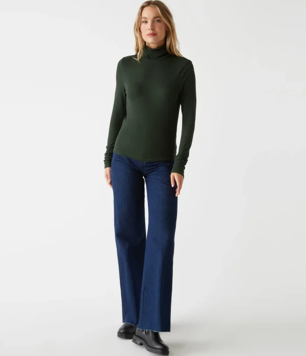 Michael Stars Tara Crop Turtleneck- T-Shirts