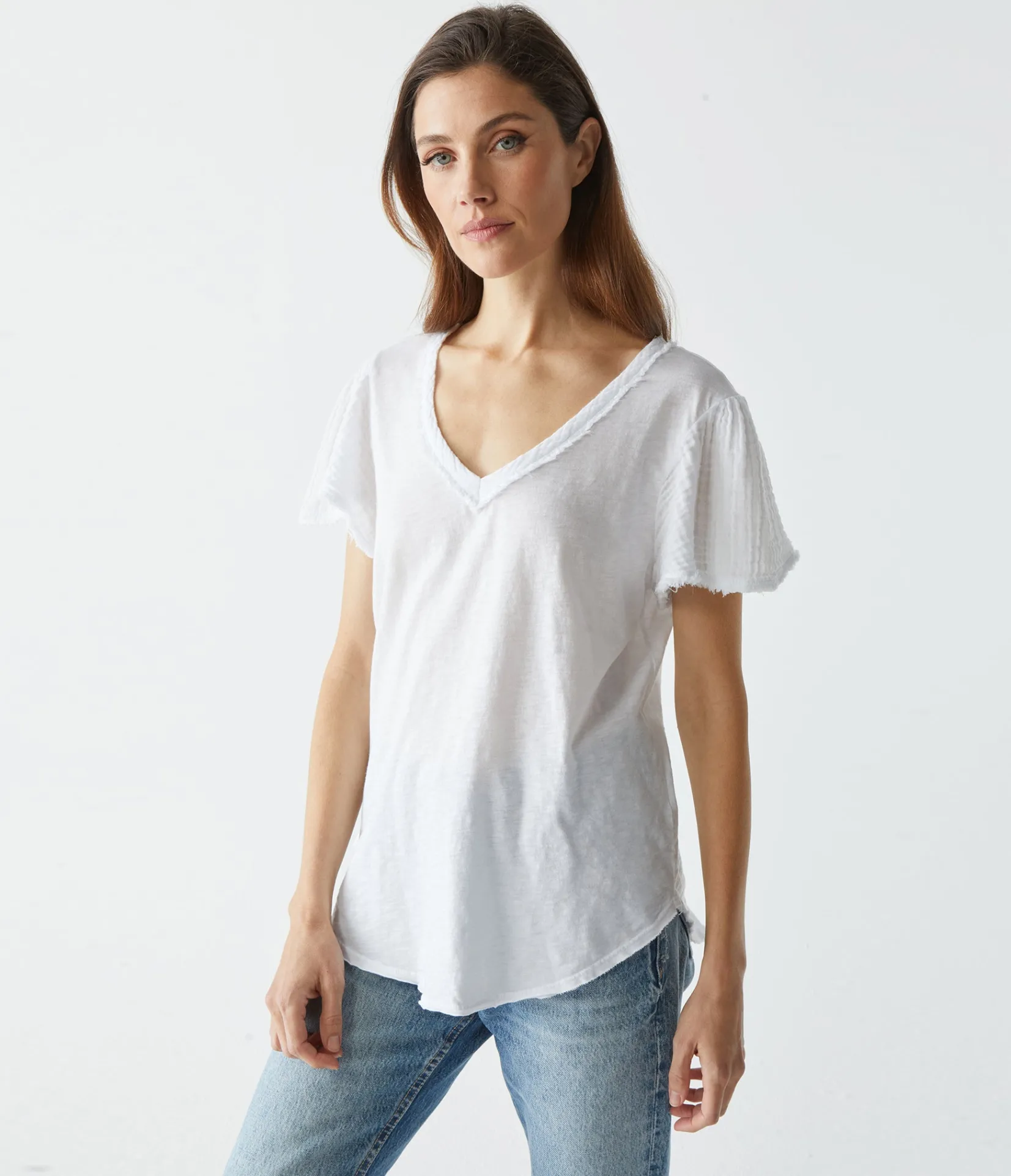 tate_mixed_fabric_tee_0.webp Michael Stars Tate Mixed Fabric Tee- T-Shirts | Supima Cotton T-Shirts