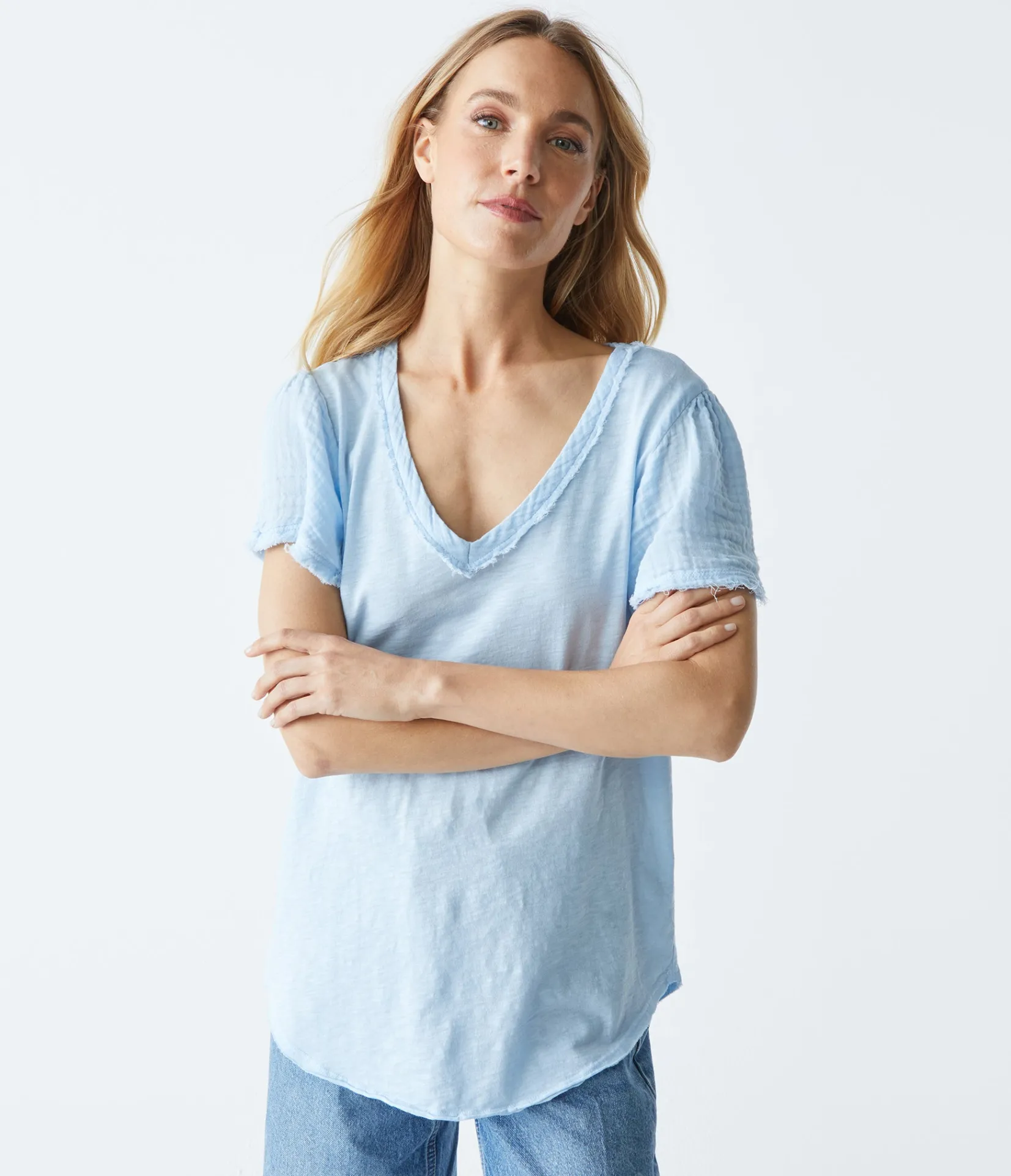 tate_mixed_fabric_tee_12.webp Michael Stars Tate Mixed Fabric Tee- T-Shirts | Supima Cotton T-Shirts