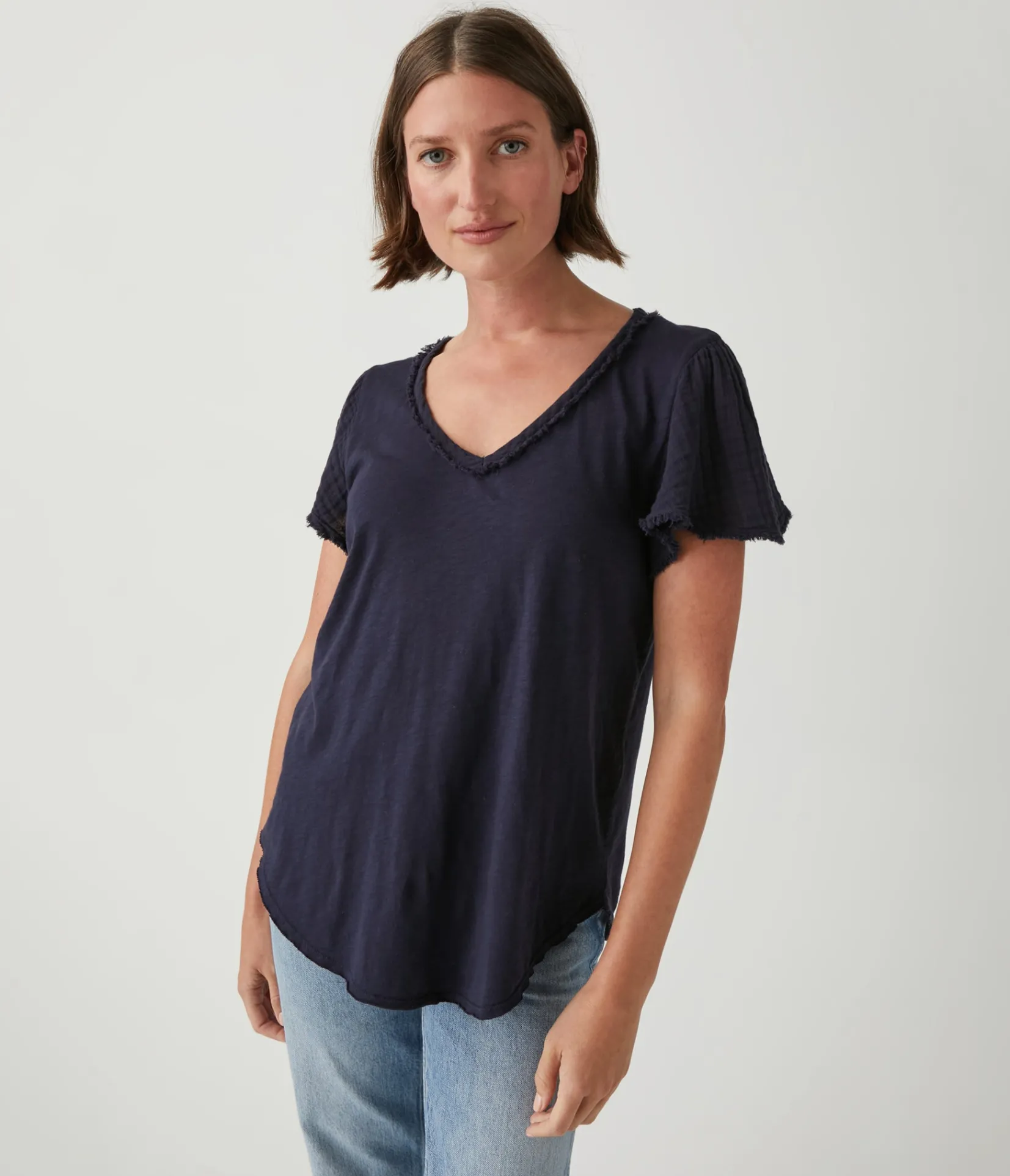tate_mixed_fabric_tee_20.webp Michael Stars Tate Mixed Fabric Tee- T-Shirts | Supima Cotton T-Shirts