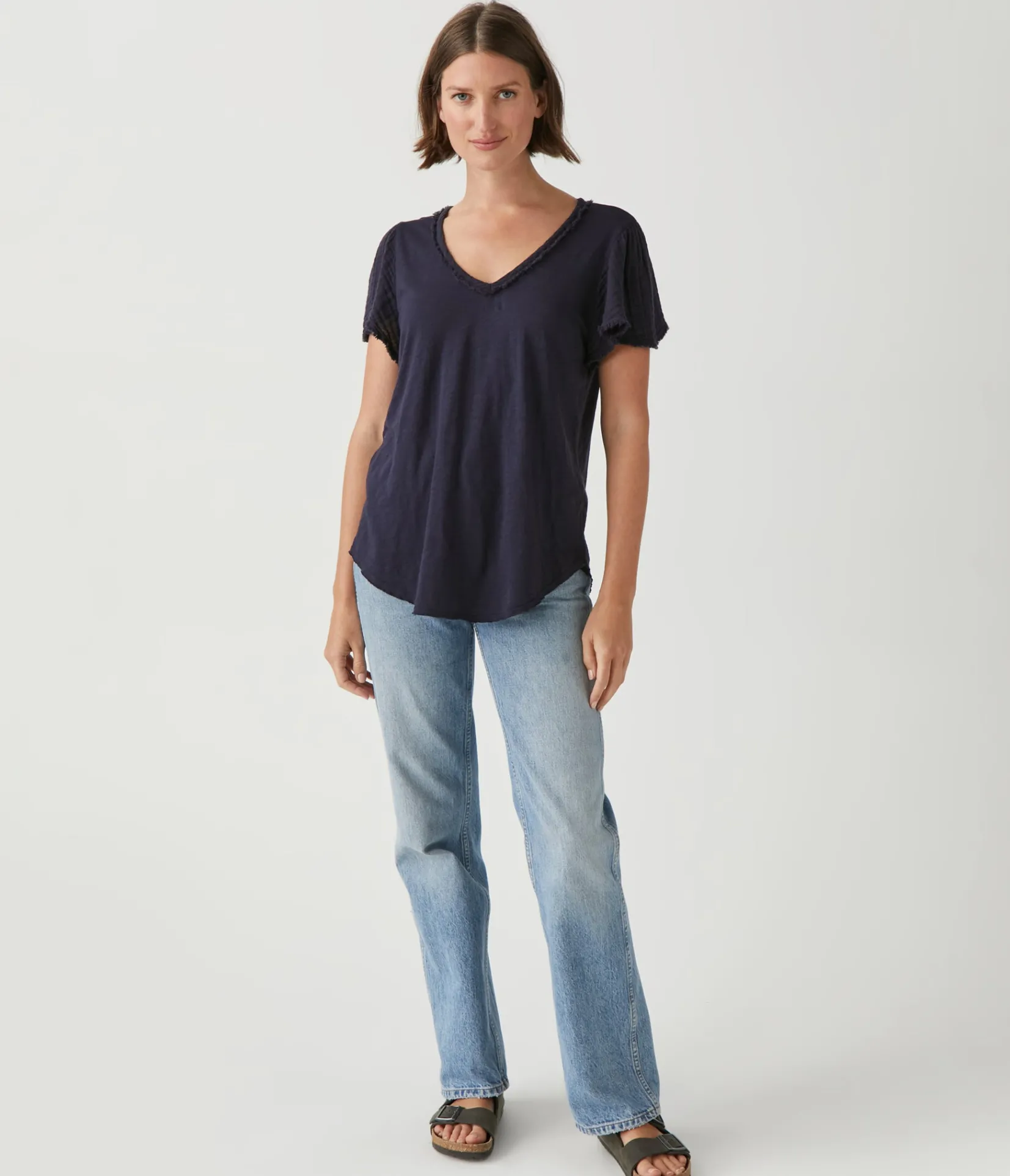 tate_mixed_fabric_tee_21.webp Michael Stars Tate Mixed Fabric Tee- T-Shirts | Supima Cotton T-Shirts