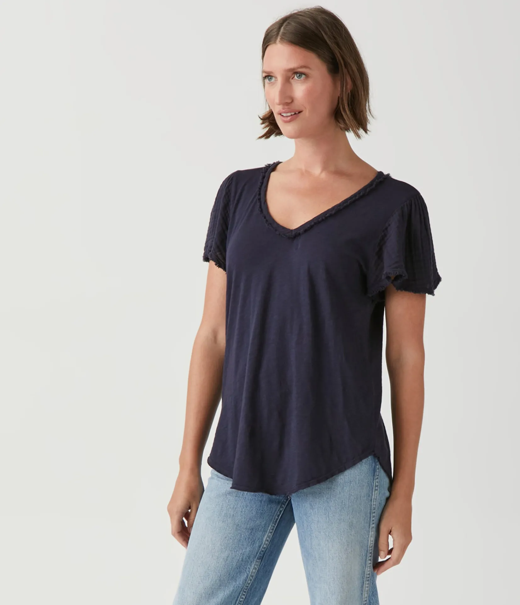 tate_mixed_fabric_tee_22.webp Michael Stars Tate Mixed Fabric Tee- T-Shirts | Supima Cotton T-Shirts