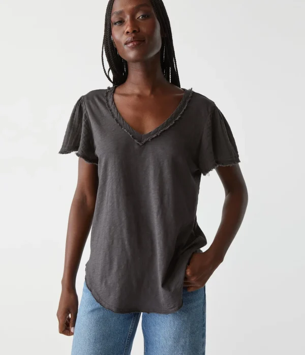 Michael Stars Tate Mixed Fabric Tee- T-Shirts | Supima Cotton T-Shirts