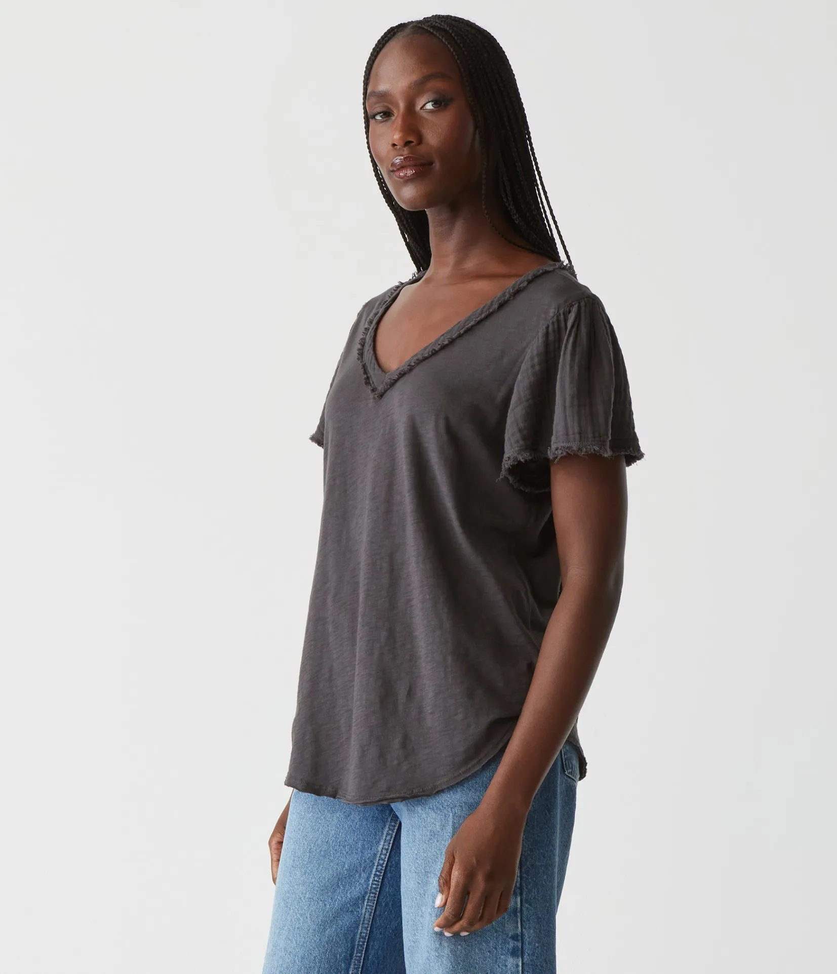 tate_mixed_fabric_tee_26.webp Michael Stars Tate Mixed Fabric Tee- T-Shirts | Supima Cotton T-Shirts
